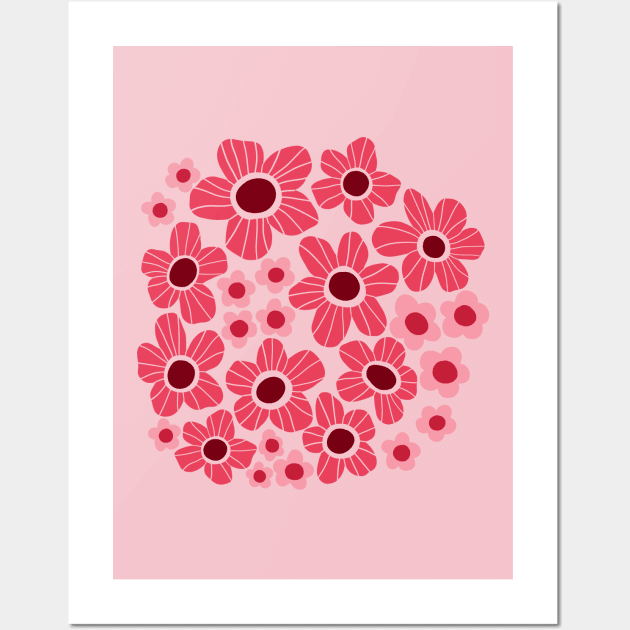 Pink flower power Wall Art by Natalisa